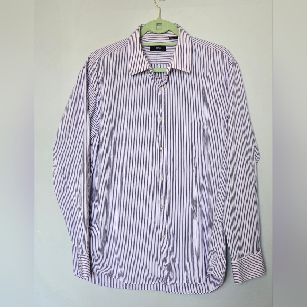 Hugo Boss Classic Striped Men's Shirt size 17